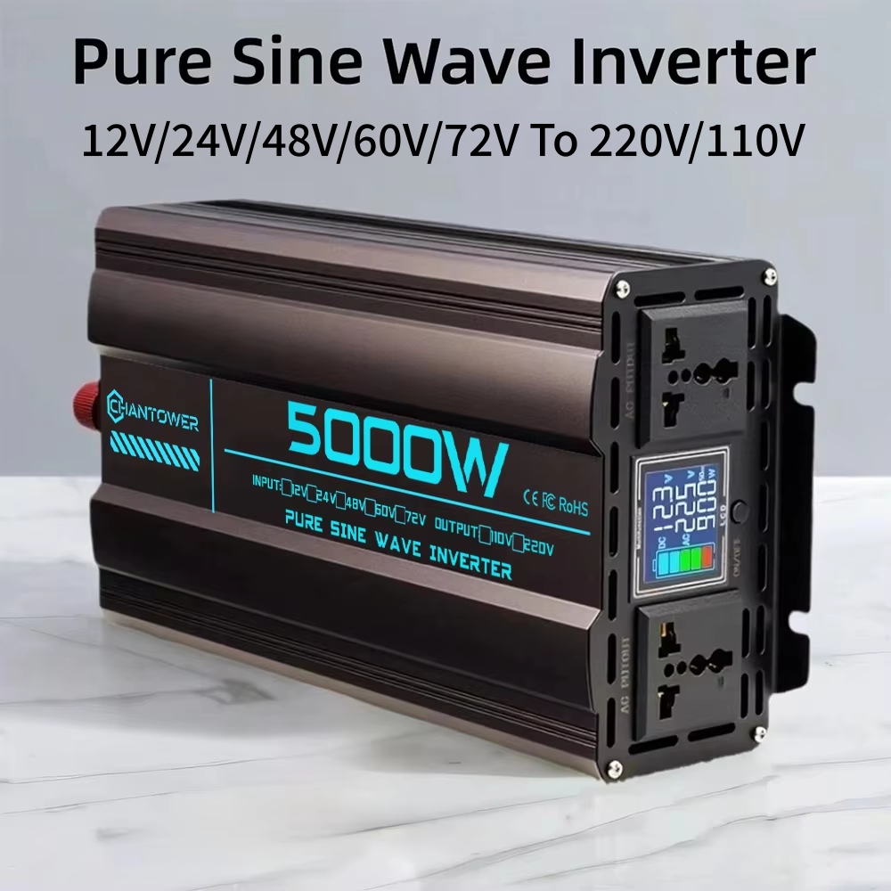 Pure Sine Wave Inverter 5000W 48V 220V - อินเวอร์เตอร์คลื่นไซน์บริสุทธิ์ DC 12V/24V/48V/60V/72V เป็น AC 220V/110V