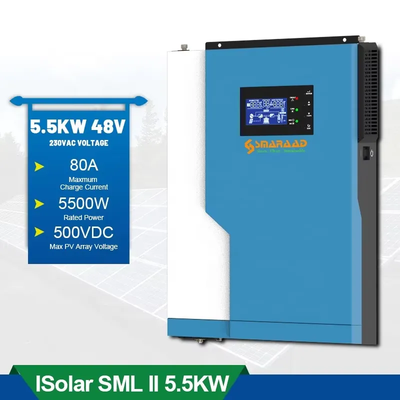 ตัวควบคุมพลังงานแสงอาทิตย์ 3.5 - Hybrid Solar Inverter 5.5Kw Mppt 48V บทวิจารณ์และราคา